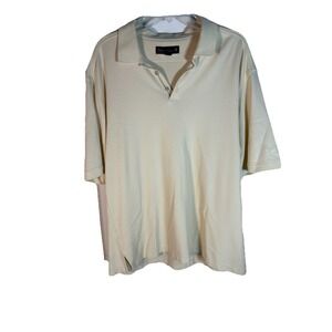 Tommy Bahama Men's Collar Shirt 1/4 Button Pullover Pale‎ Yellow  18 Golf XL